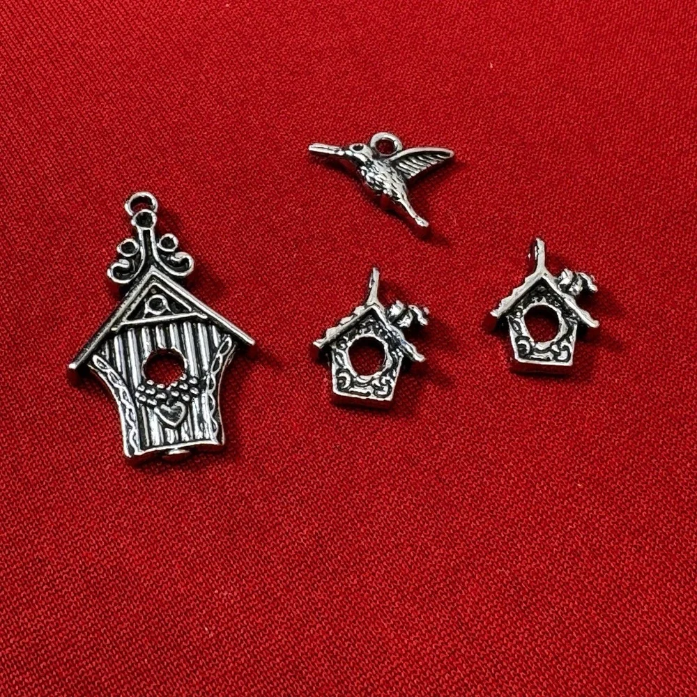 Lot Of‎ 4 Silver Tone Bird Themed Charms